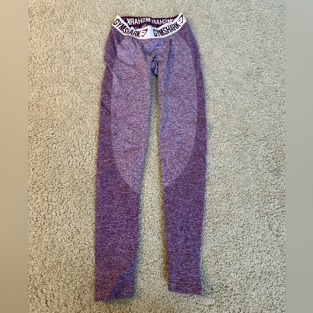 Gymshark Marled Purple Seamless Leggings with Branded Waistband